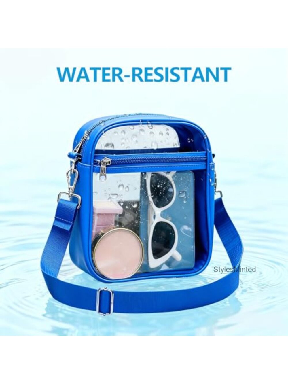 Clear Crossbody Bag Stadium Approved PU Leather Concert Purse - Picture 5 of 6